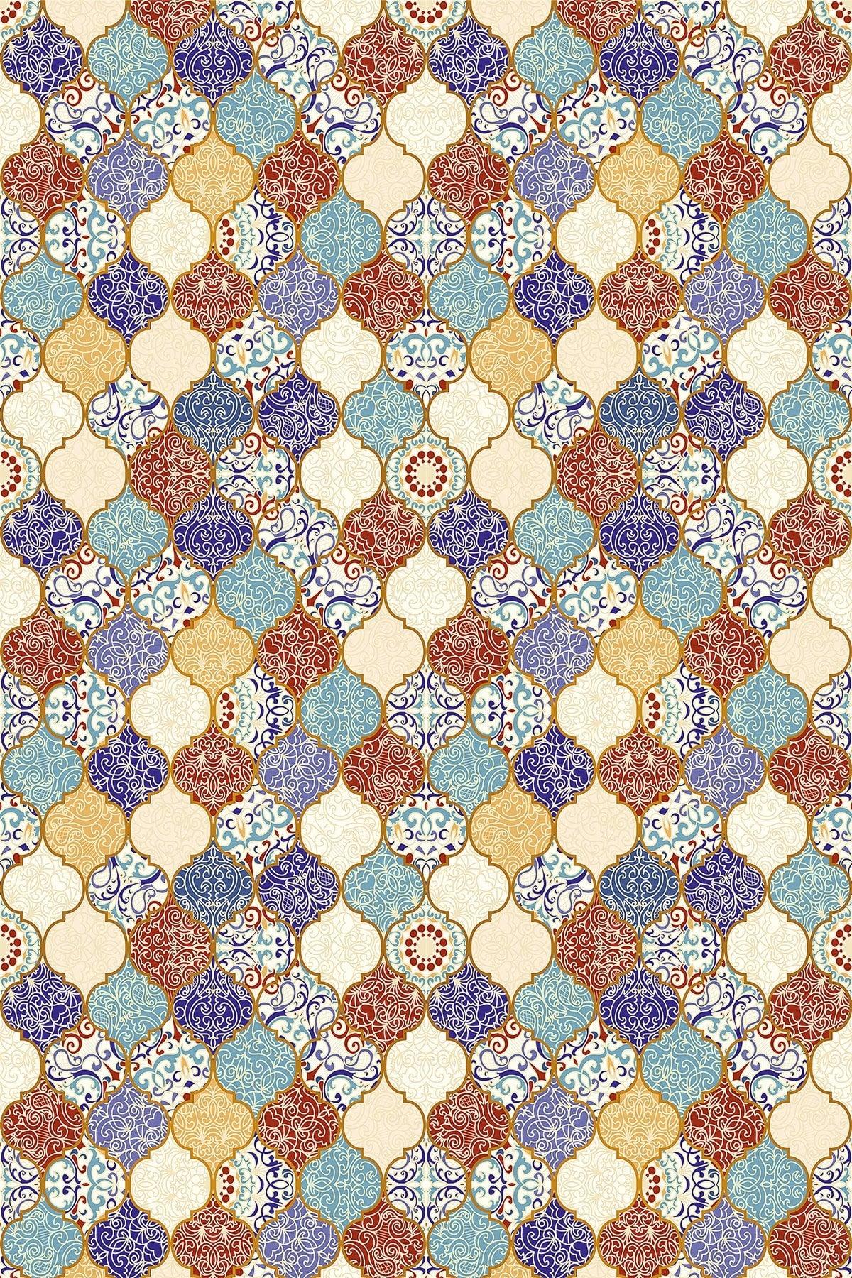 Table Cloth Stain Resistant Thai Feather Velvet Washable Stain Resistant Fabric Tile Patterned Mso200 - Swordslife