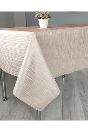 Table Cloth Linoleum PVC Lined Wipeable ( Beige ) - Swordslife