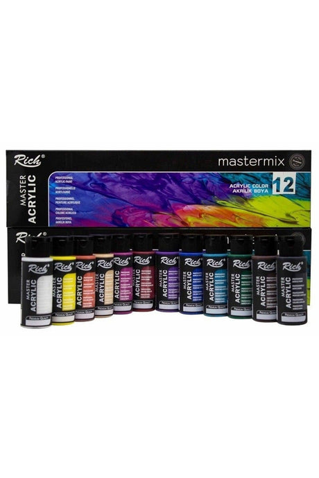 Mastermix Acrylic Paint 12 Colors X 60 Cc.