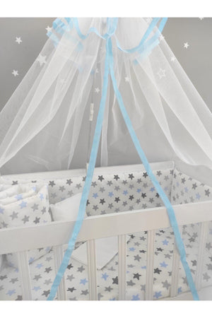 Blue Star Baby Crib Sleeping Set 60x120 Cotton 9 Piece Mosquito Net And Apparatus Gift - Swordslife