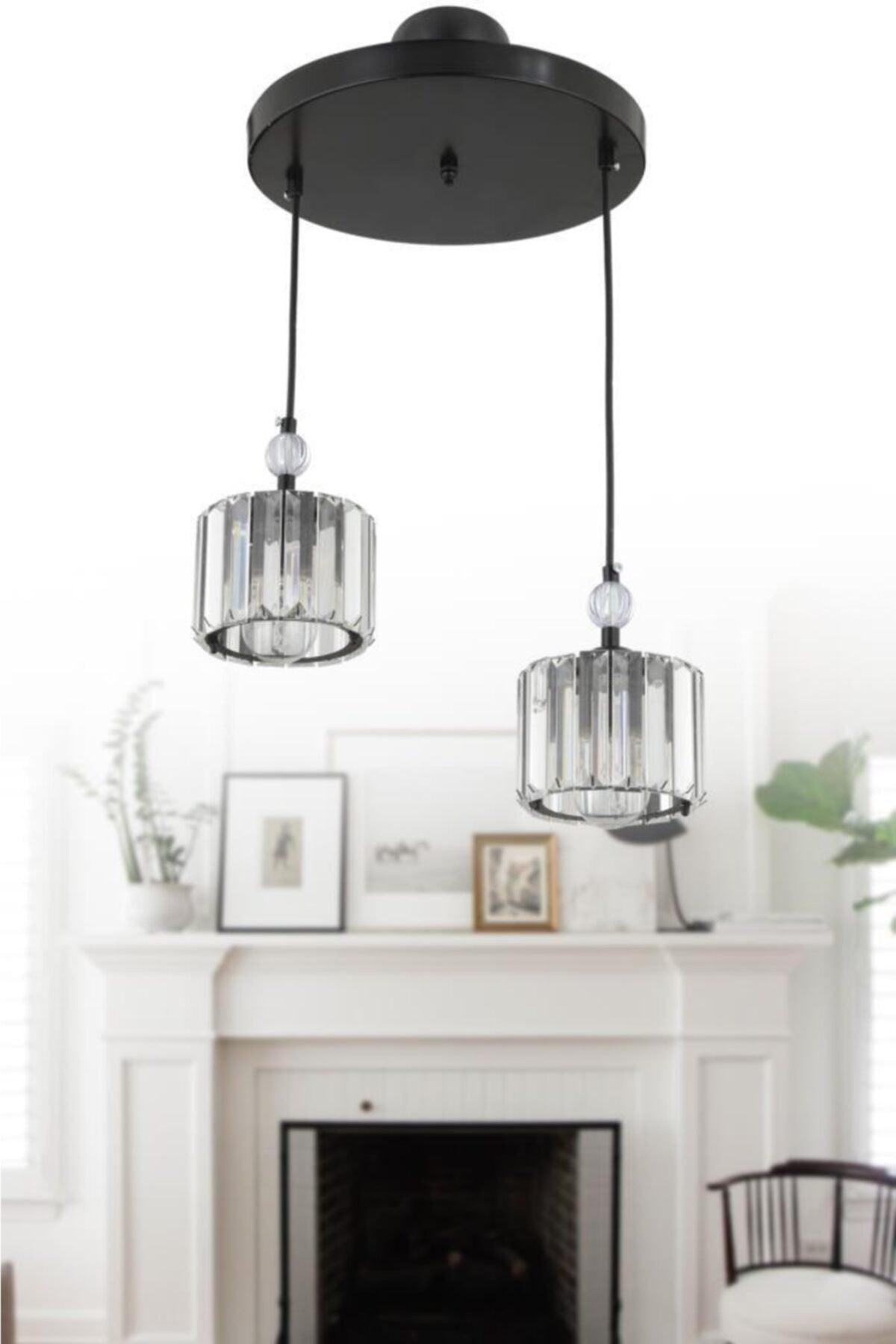 Maya 2 Black Y-10 Stone Chandelier - Swordslife