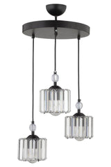 Maya Triple Black Y-10 Crystal Stone Chandelier - Swordslife