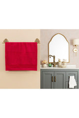 Maynor Border Flush Face Towel - Dark Pink - 50x80 Cm - Swordslife