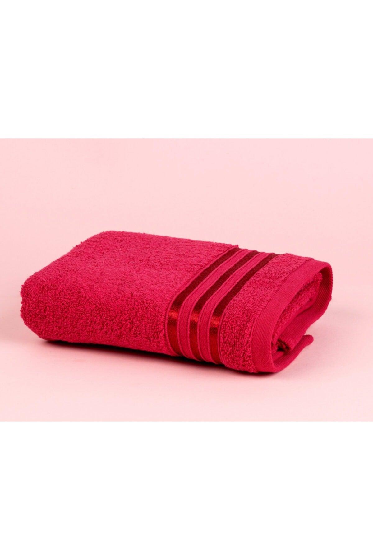 Maynor Border Flush Face Towel - Dark Pink - 50x80 Cm - Swordslife