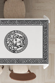 Medusa Patterned Washable Stain Resistant Fabric Framed Table Cloth Mso308 - Swordslife