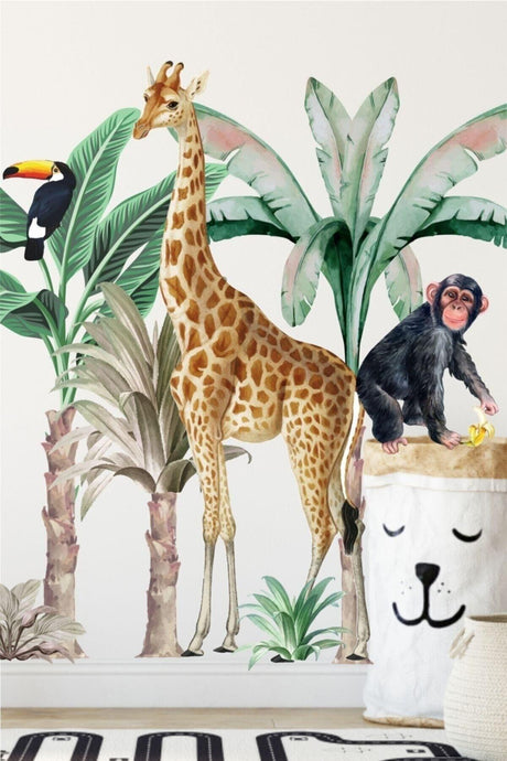 Mega Big Size Tropical Safari Kids Room Sticker - Swordslife