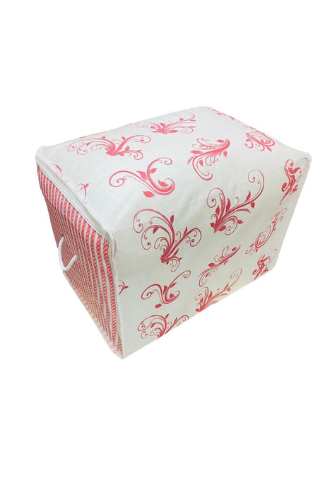 Mega Size Flower Pattern Red Printed Decorative Storage Bag 80 X 50 X 40 - Swordslife