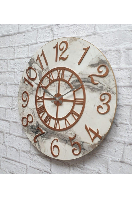 Marble Pattern Copper Color Wall Clock Diameter 80cm - Swordslife