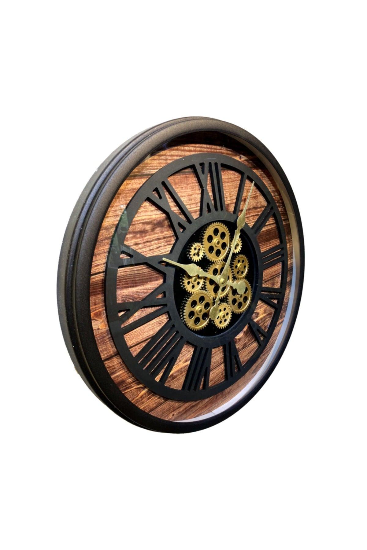 Metal Oven Painted Glass Wall Clock with Active Wheel - Swordslife