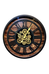 Metal Oven Painted Glass Wall Clock with Active Wheel - Swordslife