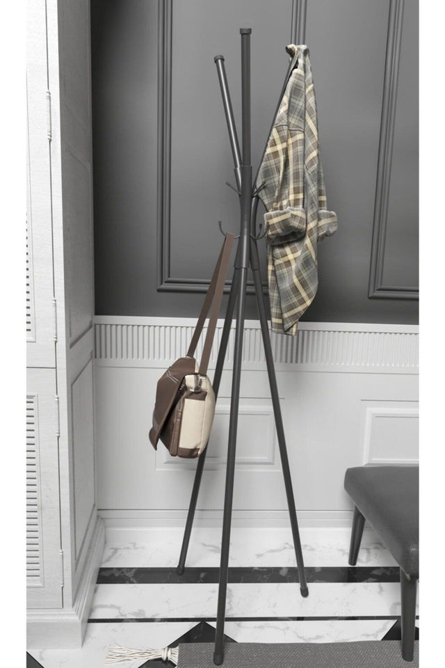 Clothes Hanger Coat Rack With Metal Legs