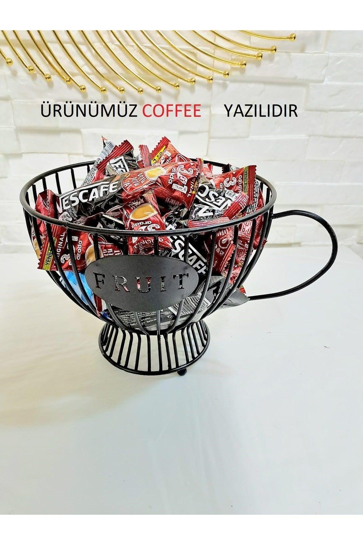 Metal Fruit Serving Basket Decorative Cup Look Kitchen Living Room Living Room Color Black - Swordslife