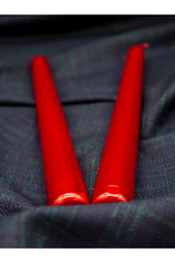 Metallic Shiny Body 1st Quality 2-Pack Long Stick Tapered Red Candlestick - Swordslife