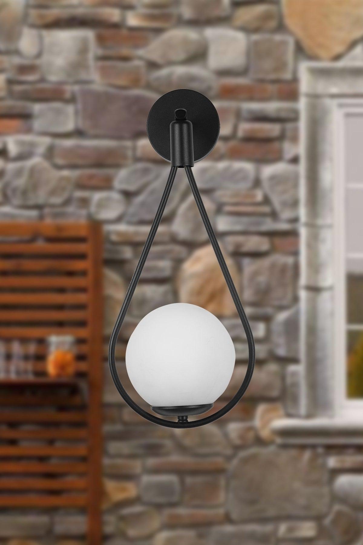 Mexican Wall Sconce Black and White Glass - Swordslife