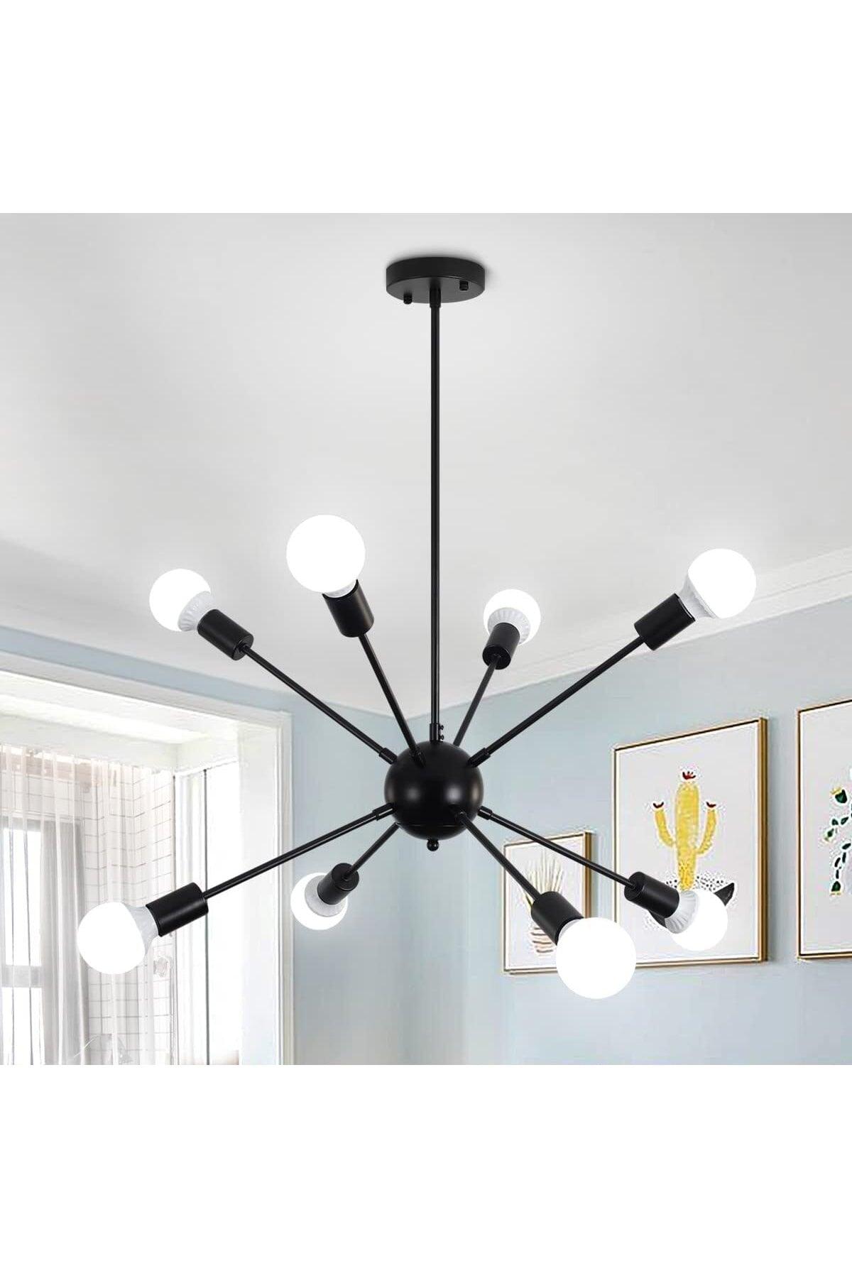 Mia 8 Li Black Modern Hedgehog Chandelier - Swordslife