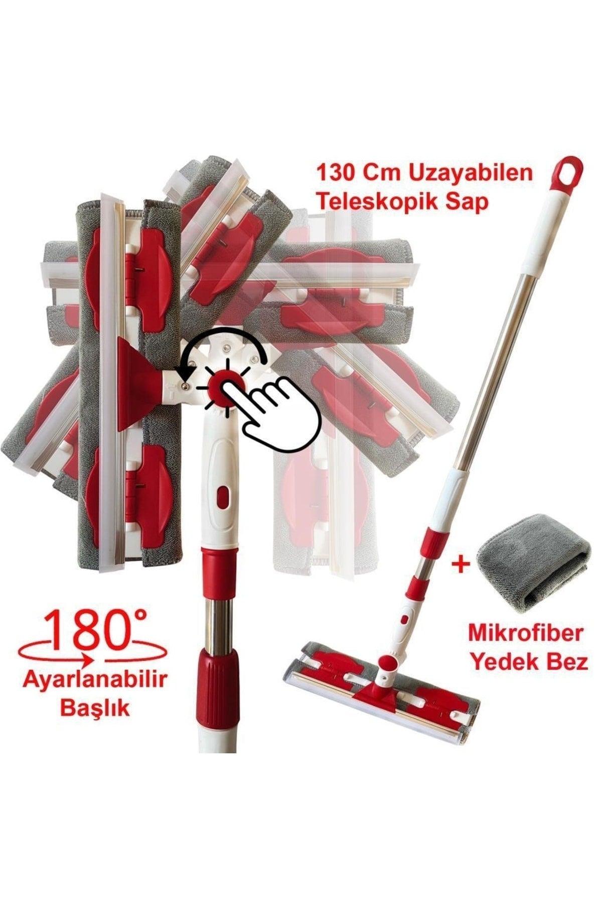 Microfiber Glass Wiping Tool + Spare Cloth + Sturdy Telescopic Stick - Swordslife