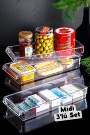 Midi New Clear Refrigerator & Cabinet Organizer 3 pcs - Swordslife