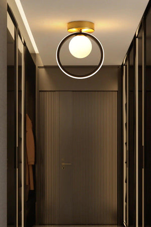 Mila Led Plofonyer White Glass Led Single Chandelier - Swordslife