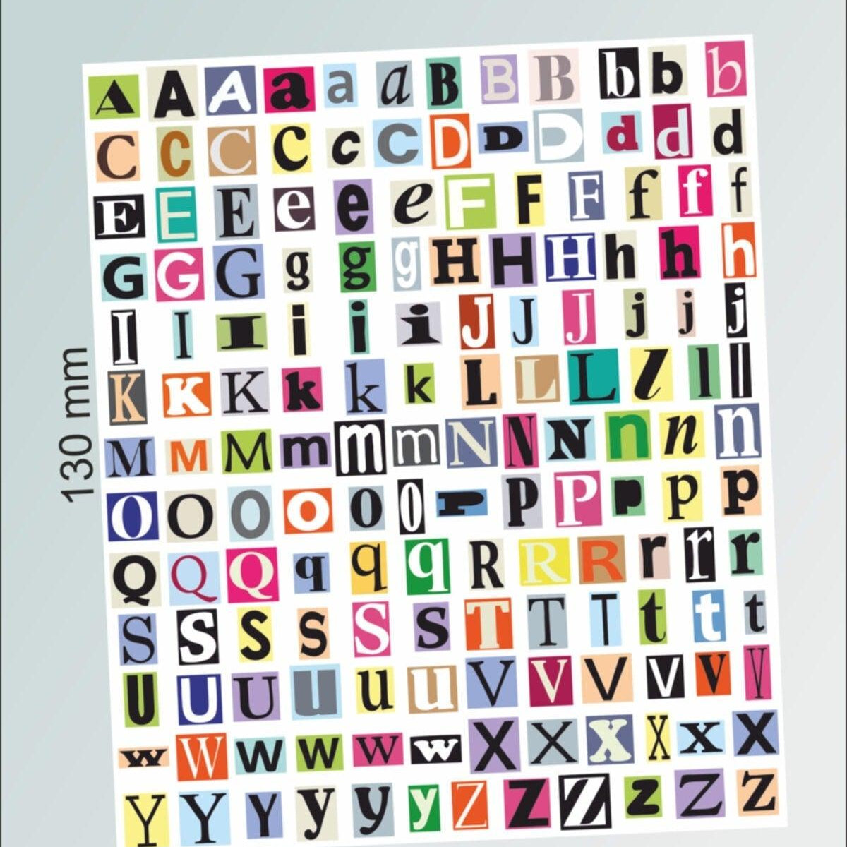 Mini Letters Sticker Set 156 Pieces Letters - Organizer - Set Suitable ...