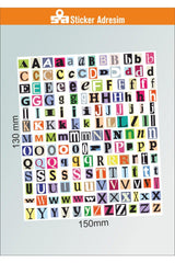 Mini Letters Sticker Set 156 Pcs Letters-