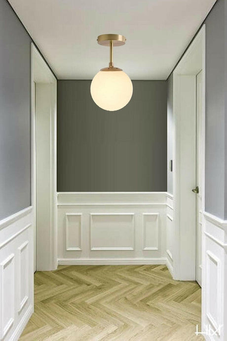 Mini Modern Sports Antique Colored White Globe Glass Ceiling Plofonyer Hall - Kitchen Single Chandelier - Swordslife