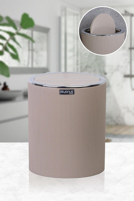 Mink Striped Round Dustbin - Swordslife