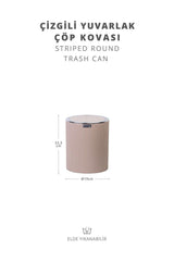 Mink Striped Round Dustbin - Swordslife