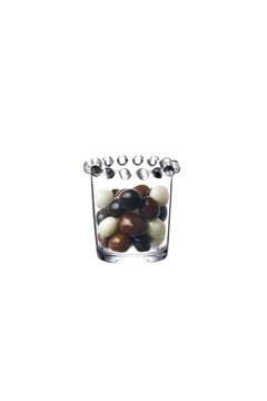 Clear glass cookie holder for serving snacks