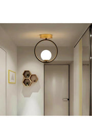 Mira Special Design Sport Modern Black Color White Glass Ceiling Plafoni Hall - Kitchen Single Chandelier - Swordslife