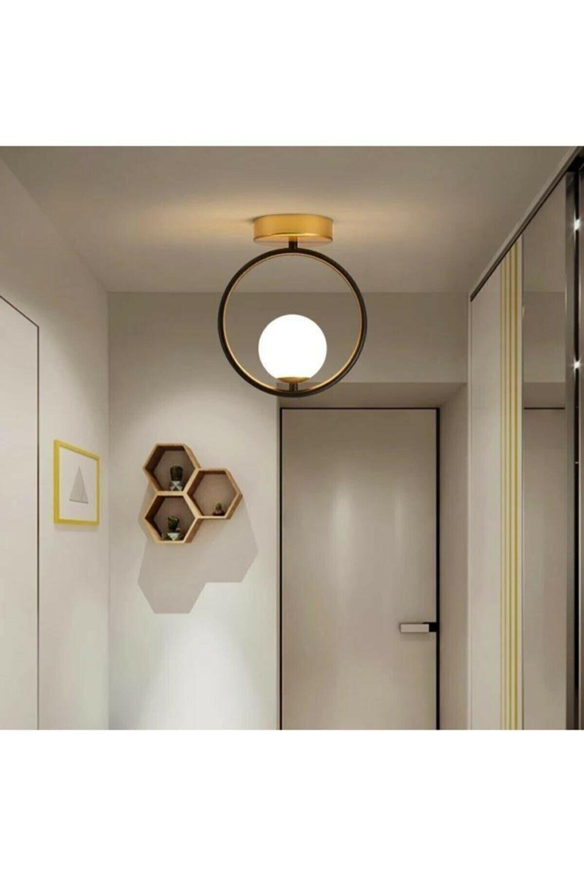 Mira Special Design Sport Modern Black Color White Glass Ceiling Plafoni Hall - Kitchen Single Chandelier - Swordslife