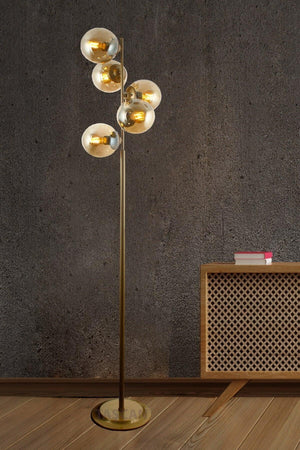 Modena 5 Li Tumbled Floor Lamp-Smoked Glass - Swordslife