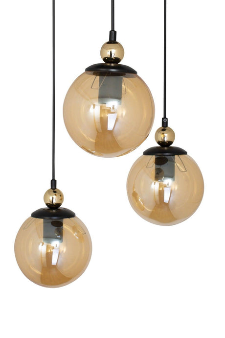 Modern Triple Alvina Round Honey Glass Pendant Lamp Chandelier - Swordslife