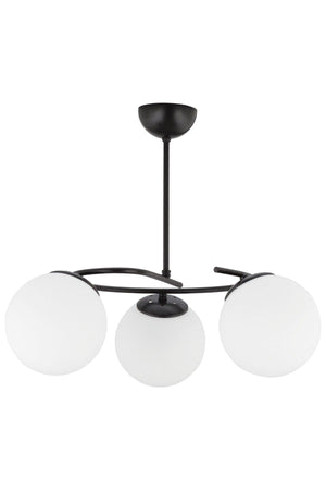 Modern Acacia Black 3 Piece White Glass Chandelier - Swordslife