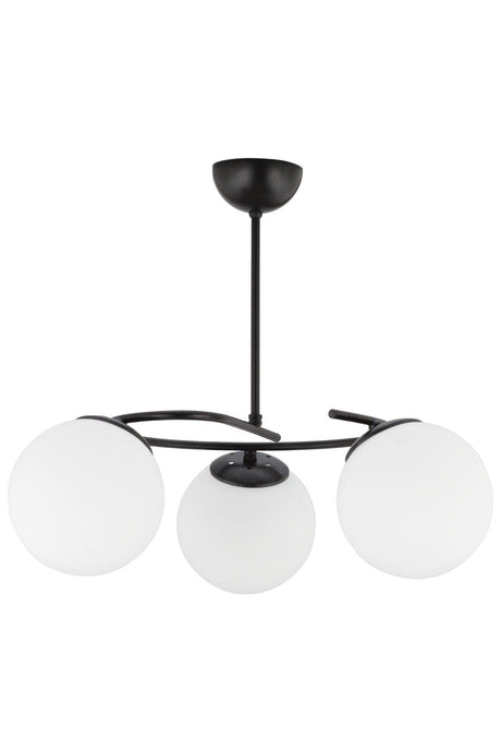 Modern Acacia Black 3 Piece White Glass Chandelier - Swordslife