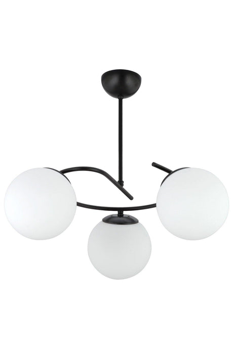 Modern Acacia Black 3 Piece White Glass Chandelier - Swordslife