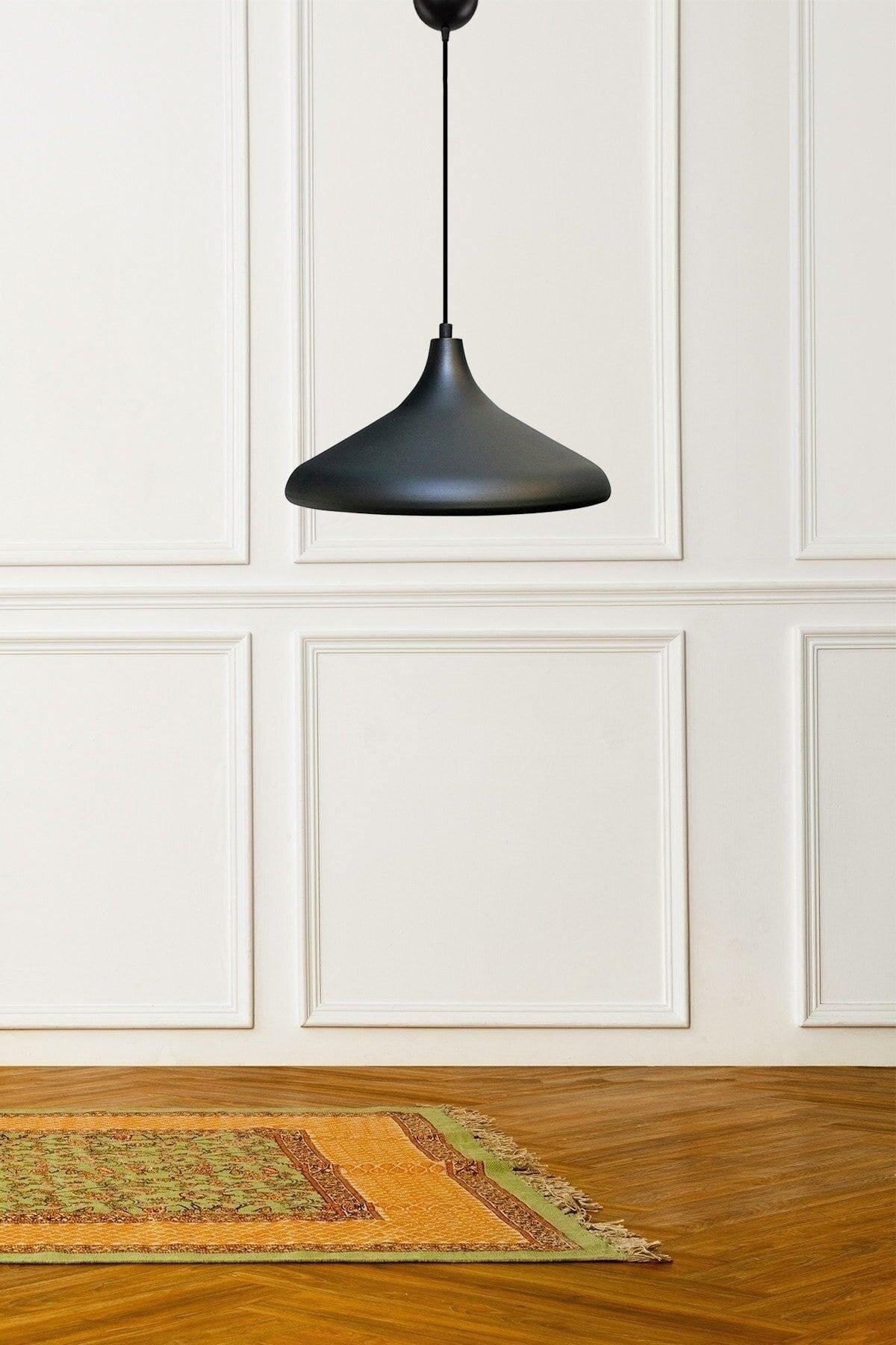 Modern Black Metal Inside Black Single Pendant Chandelier - Swordslife