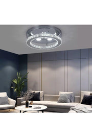 Modern Ceiling Zero Crystal Stone Led Chandelier With Chrome Control 3 Colors - Swordslife