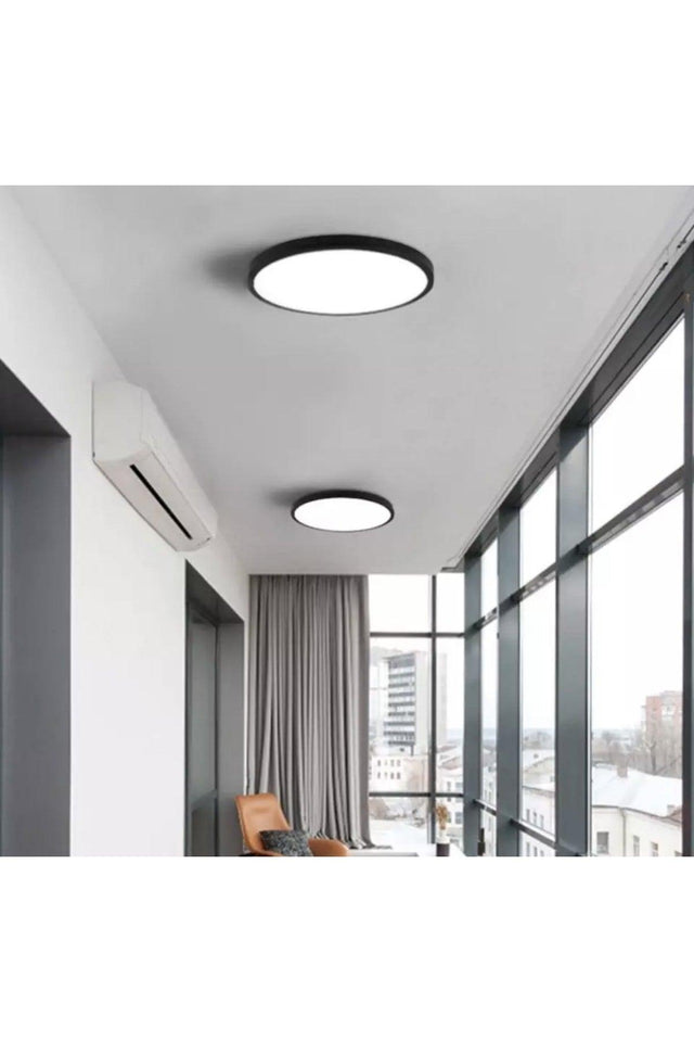 Modern Ceiling Zero Plafonier Panel Led Chandelier 6500k Ice White Light Black Body - Swordslife