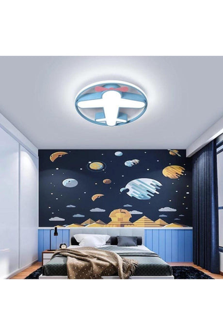 Modern Kids Room Led Airplane Plafoni Blue Led Chandelier - Swordslife