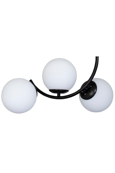 Modern Crescent Black 3 Plafonyer White Glass Chandelier - Swordslife