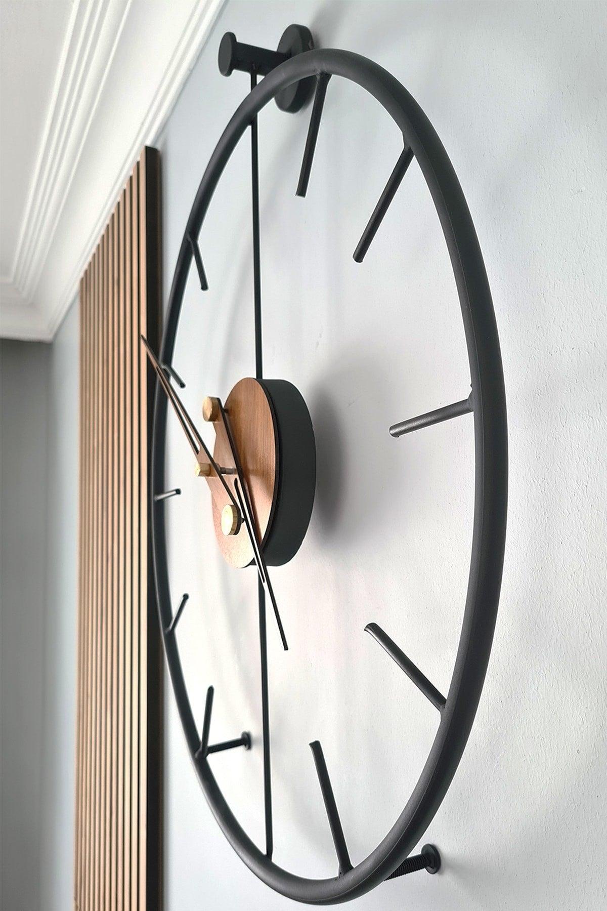 Modern Decorative Italian Style Mahsertini Wall Clock Black 60 Cm - Swordslife
