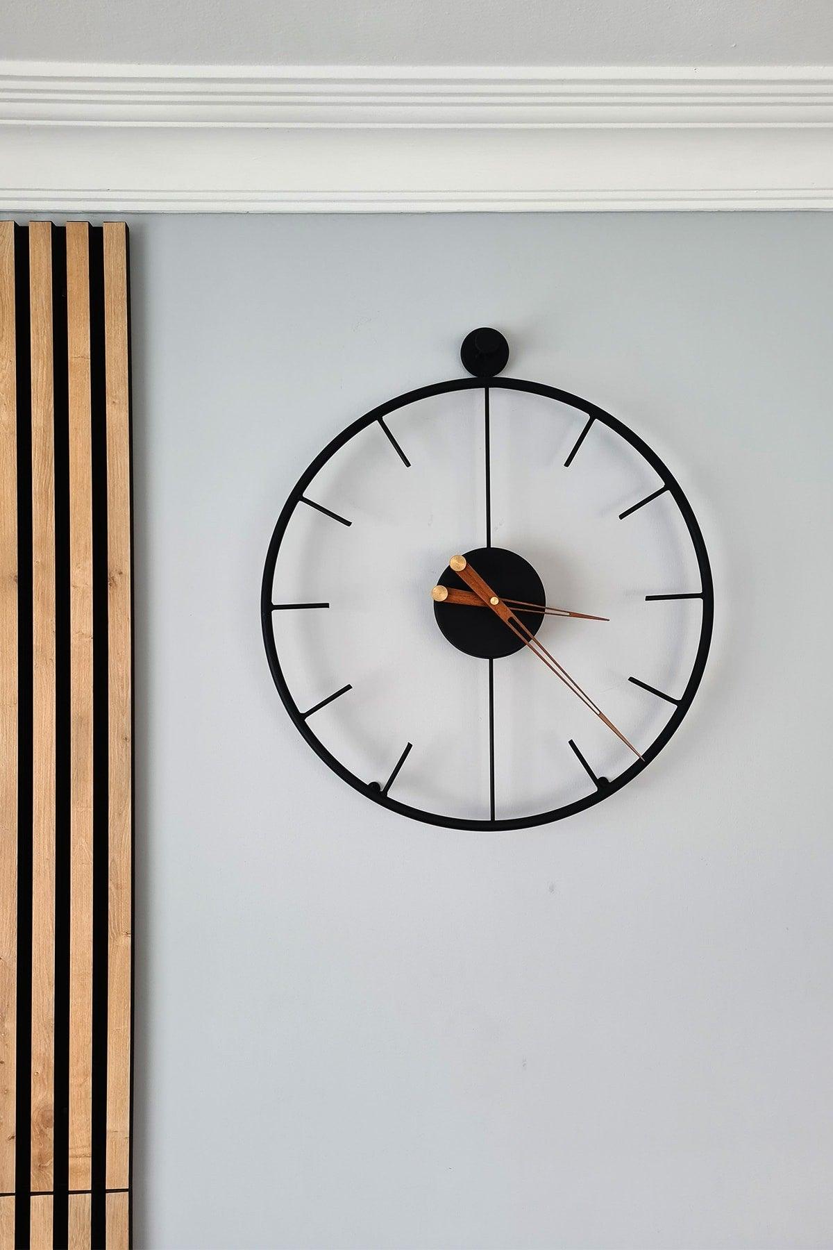 Modern Decorative Italian Style Mahsertini Wall Clock Black 60 Cm - Swordslife