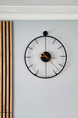 Modern Decorative Italian Style Mahsertini Wall Clock Black 60 Cm - Swordslife