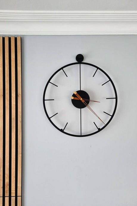 Modern Decorative Italian Style Mahsertini Wall Clock Black 60 Cm - Swordslife