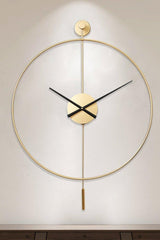 Modern Decorative Pendulum Tiktok Tumbled Gold Metal Wall Clock 60 Cm - Swordslife