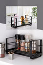 Modern Design Counter Top Metal Organizer Organizer Rack Black - Swordslife