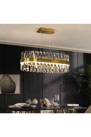 Modern Luxury Crystal Chandelier Crystal Stone Power Led Chandelier Bronze Dining Table - Swordslife