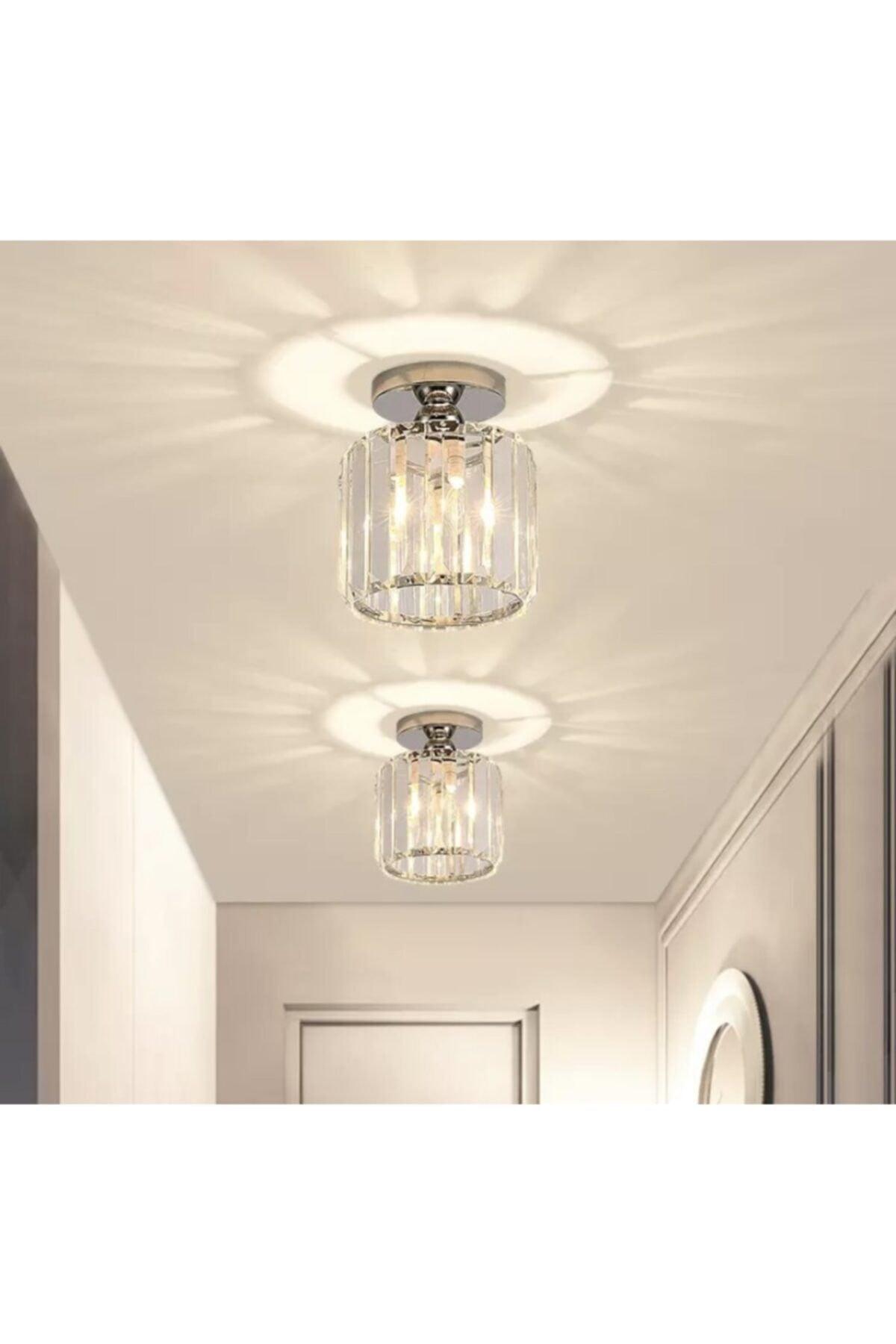 Modern Luxury Plafonier Ceiling Crystal Stone Chandelier Chrome Hall Hallway Chandelier Large Size - Swordslife