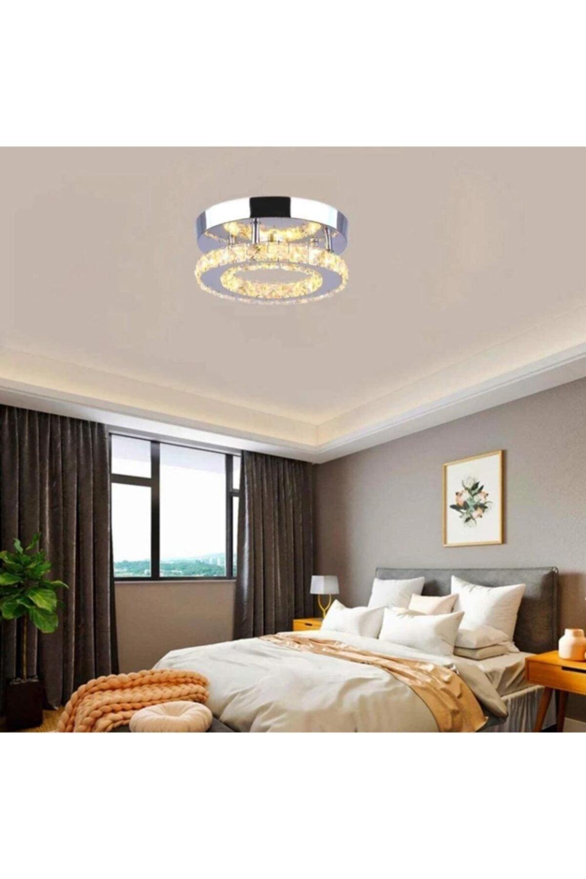 Modern Plafonyer Crystal Stone 3 Color Controlled Led Chandelier - Swordslife