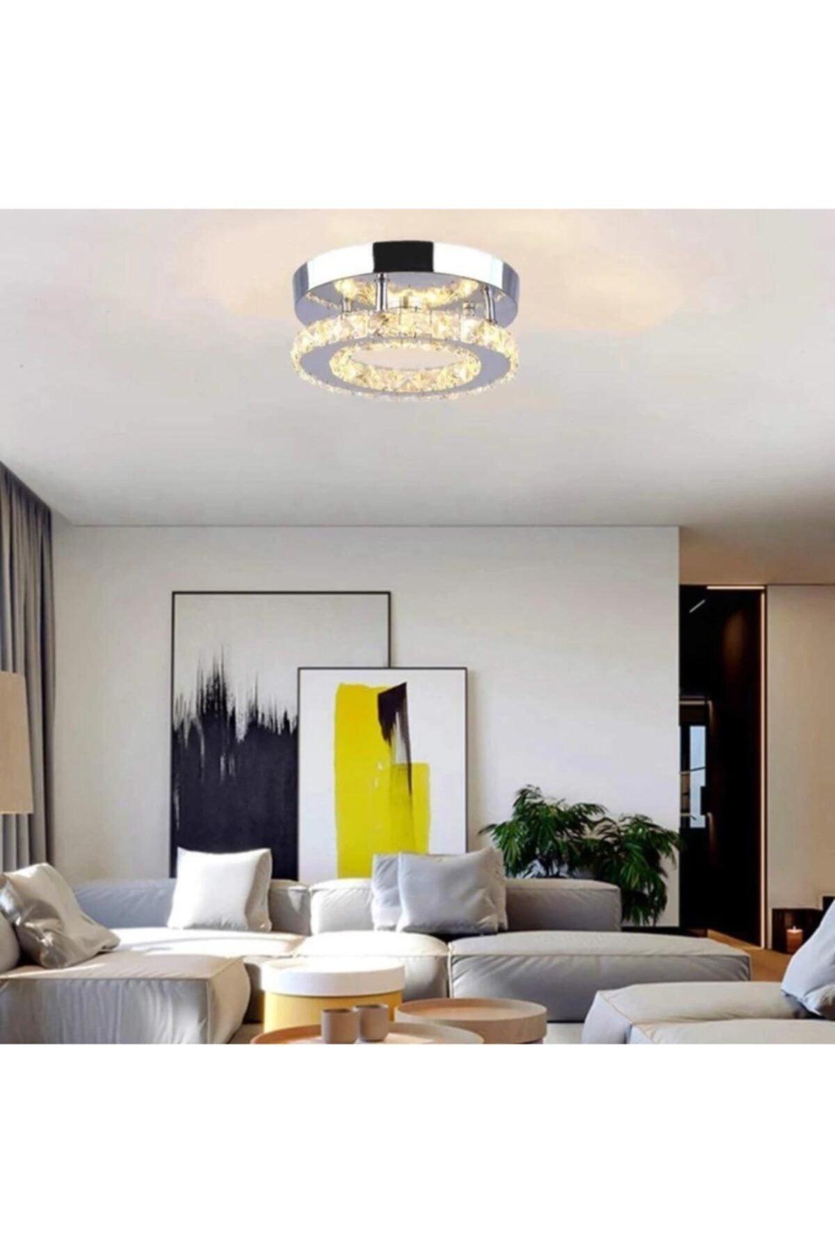 Modern Plafonyer Crystal Stone 3 Color Controlled Led Chandelier - Swordslife